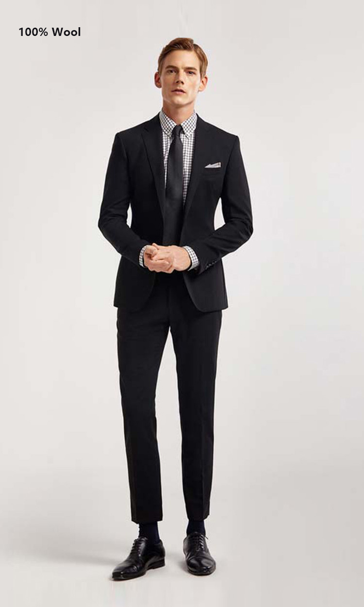 YUNKOX - Custom Black Men's Suits