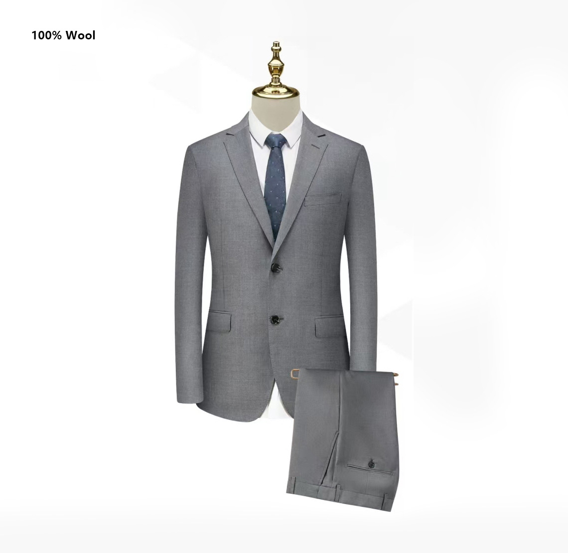 YUNKOX - Custom Gray Men's Suits
