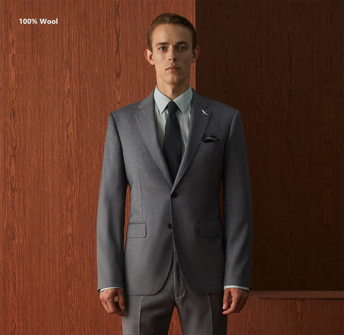 YUNKOX - Custom Gray Men's Suits