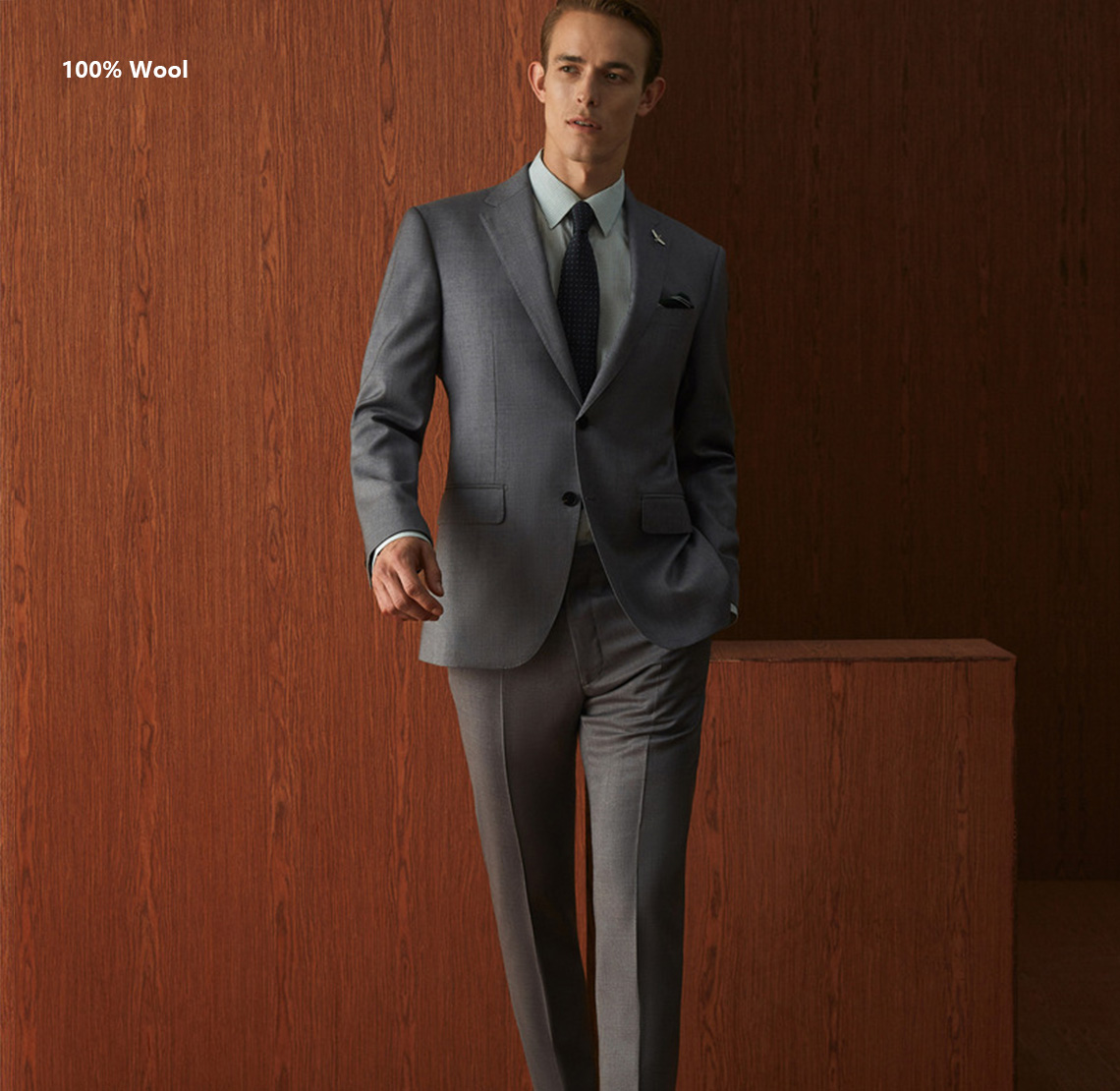 YUNKOX - Custom Gray Men's Suits