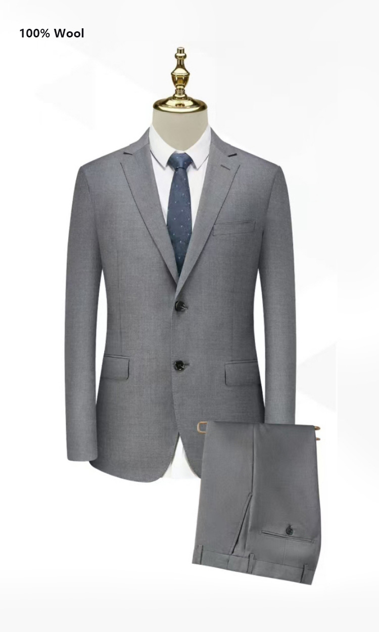YUNKOX - Custom Gray Men's Suits