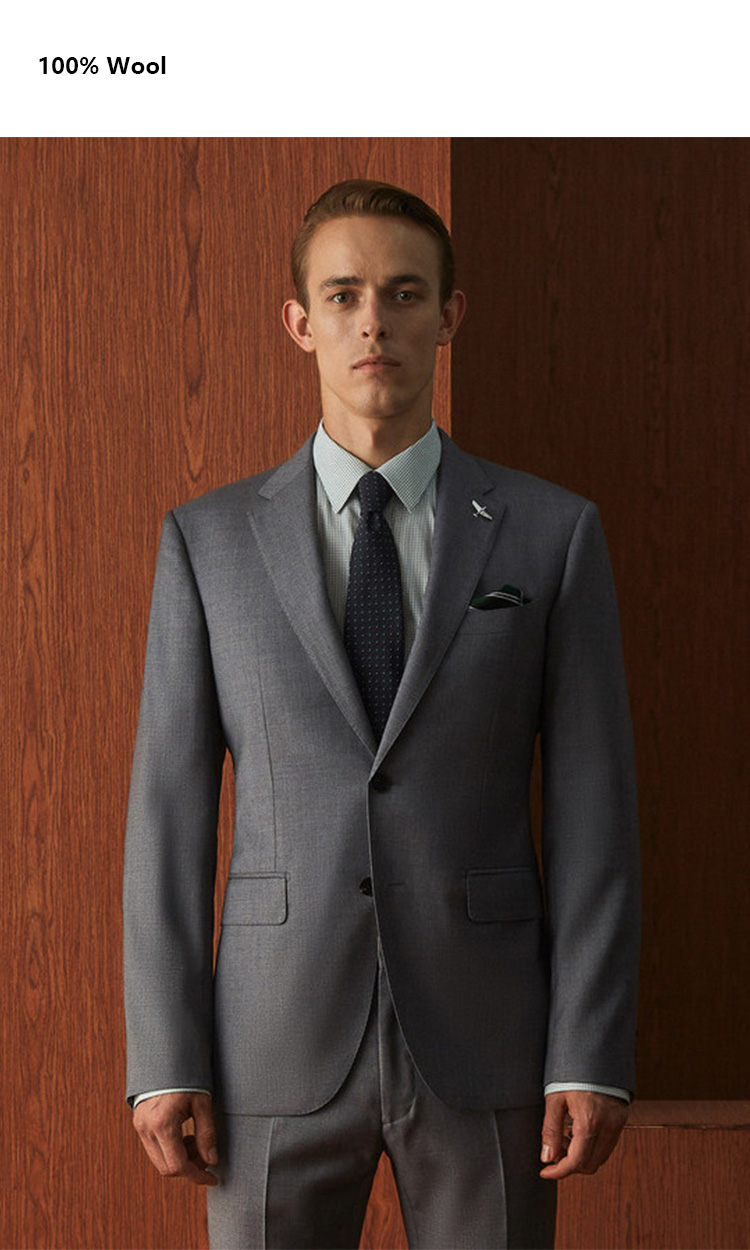 YUNKOX - Custom Gray Men's Suits