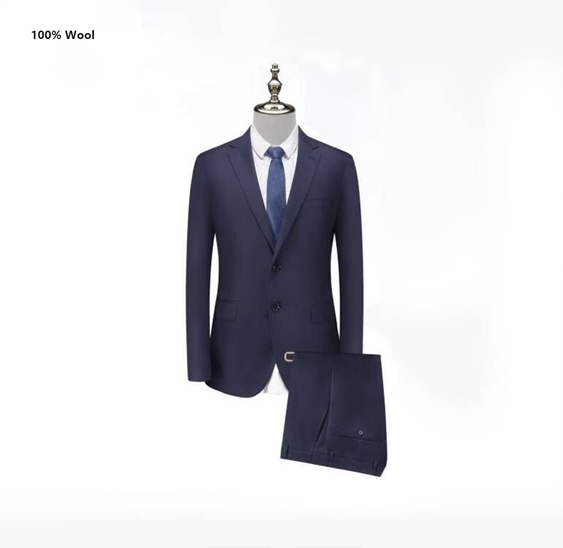 YUNKOX - Custom Navy Men's Suits