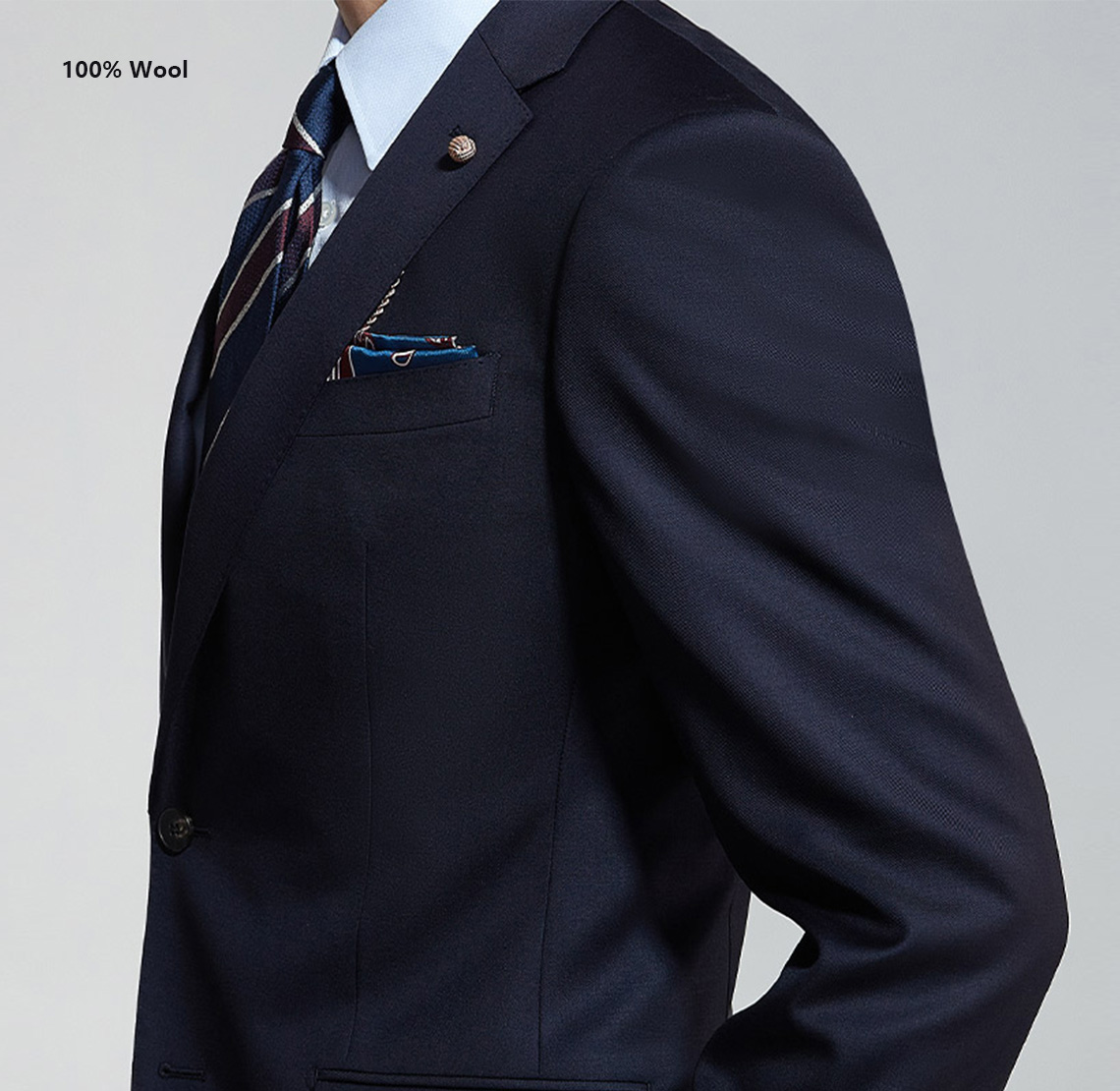 YUNKOX - Custom Navy Men's Suits