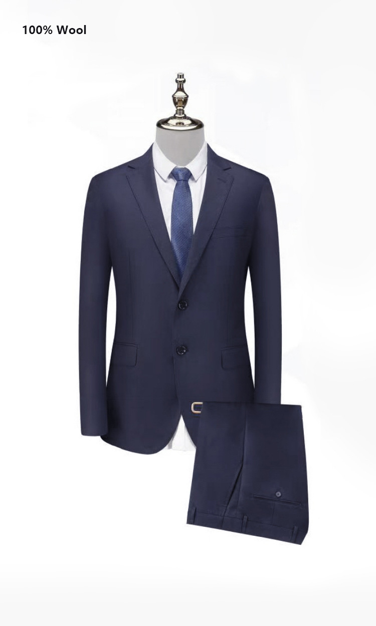 YUNKOX - Custom Navy Men's Suits