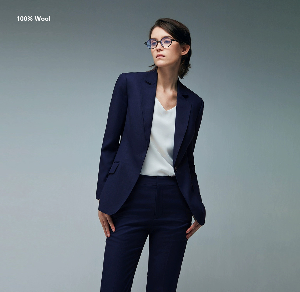 YUNKOX - Custom Navy Women's Suits