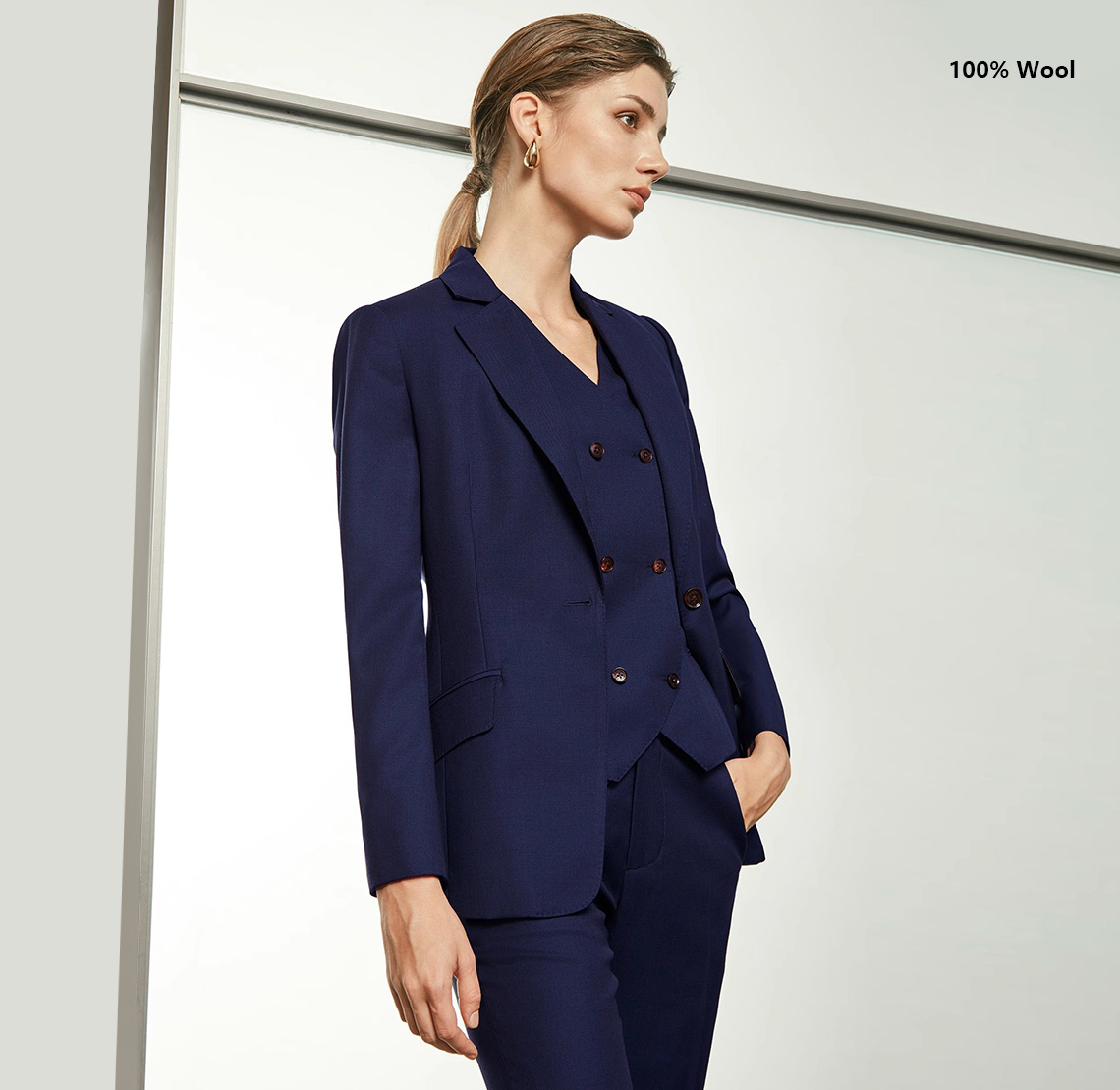 YUNKOX - Custom Navy Women's Suits