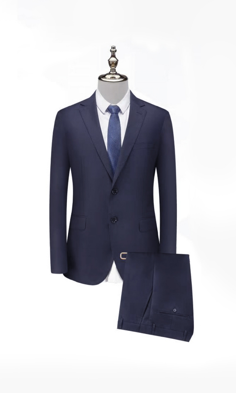YUNKOX - Custom Navy Men's Suits